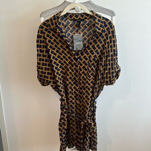 Forever 21 tie belt dress navy & gold NWT SMALL